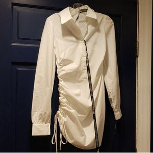 White ruched dress